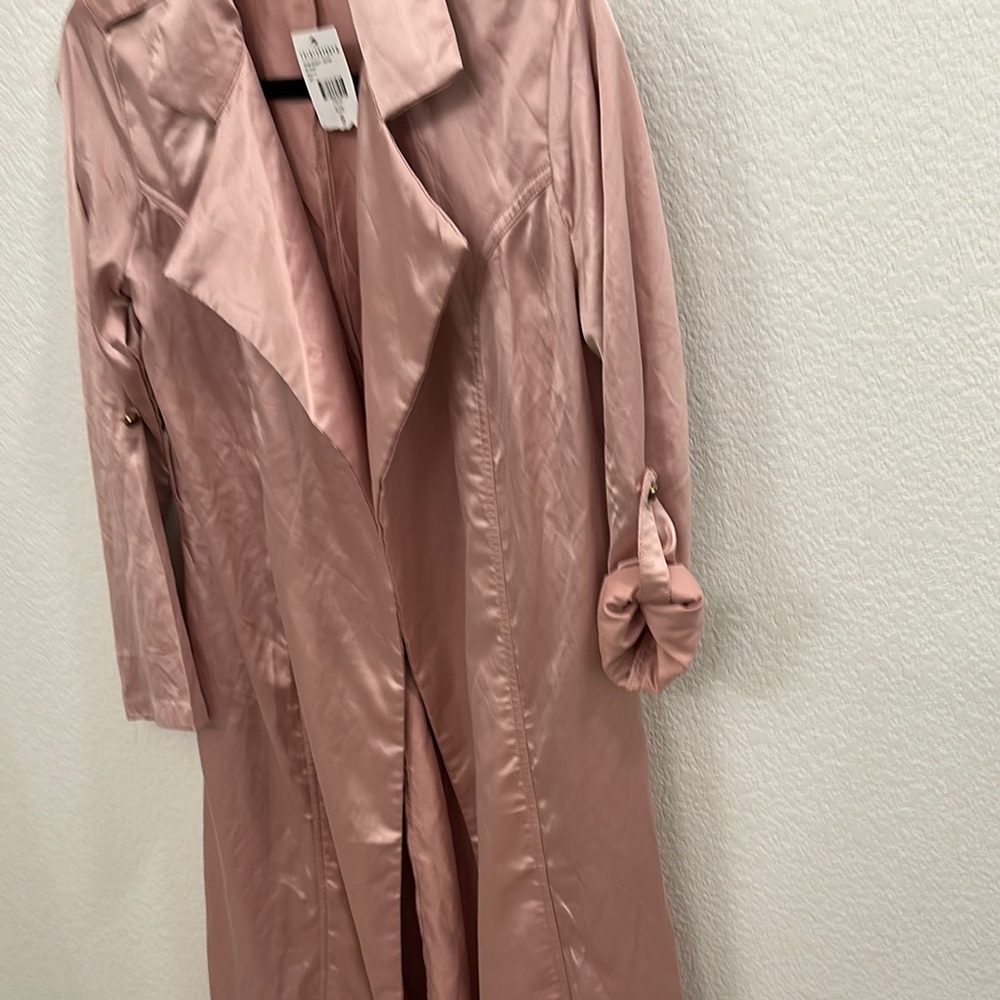 Fashion Nova Pink Notched Collar Trench Coat - Picture 11 of 13
